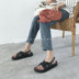 Giày đế bệt đế bệt đế bằng gió quai ngang 2018 hè mới muffin dày đáy đen Martin sandal triều bitis sandal nữ Sandal