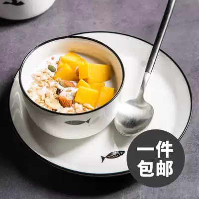 Bowl Single student home Japanese creative personality Nordic ceramic bowl simple rice bowl light luxury small Bowl tableware dishes