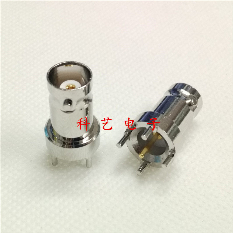 Video receptacle Q9-KE BNC four-leg straight plug welded plate receptacle PCB board seat BNC connector