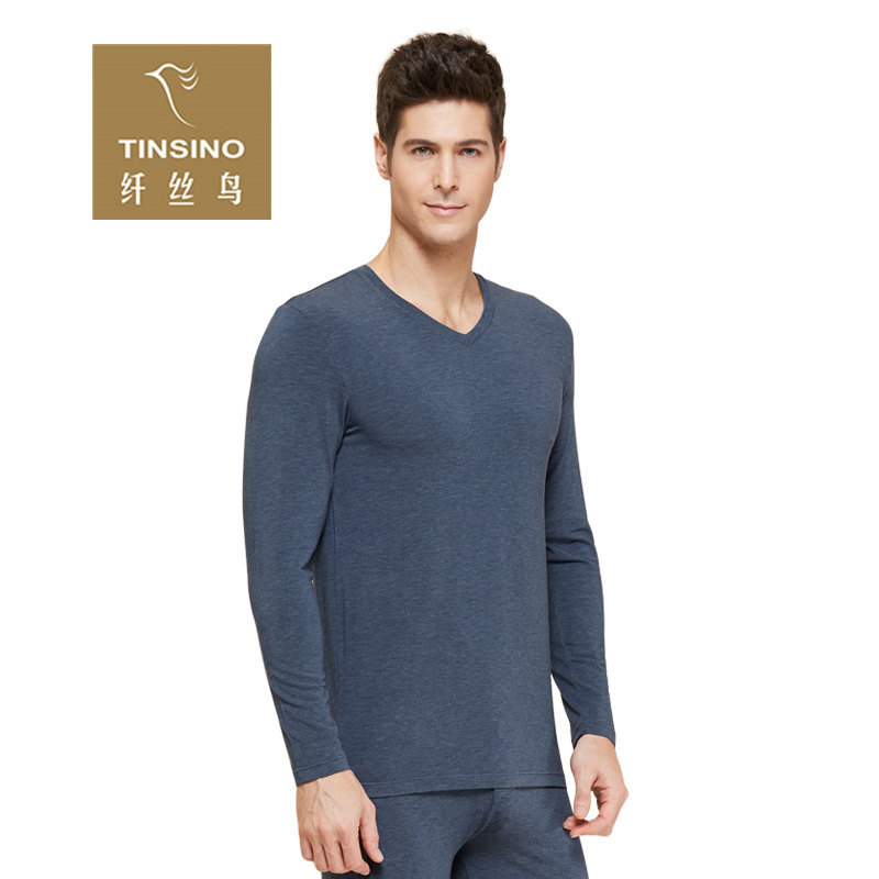 Filament bird men's thermal underwear Modal V-neck round neck base thin section youth solid color autumn clothes sanitary pants set