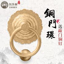  Courtyard door decorative copper door knocker Chinese solid wood door beast head handle Old-fashioned lion head tiger head pure copper door handle