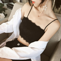Cone point lace and ice ribbon chest pad bottoming women underwear anti-glare thin belt wrap chest tube top short sling