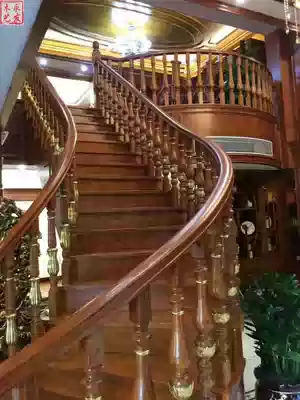 Solid wood stair handrail elbow guardrail column railings compound Attic attic step board Roman column