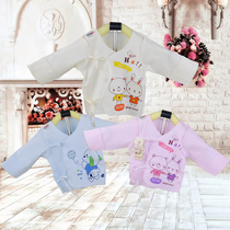 Pure cotton autumn clothes Newborn autumn clothes Baby underwear Baby half-back autumn clothes top lace-up monk clothes