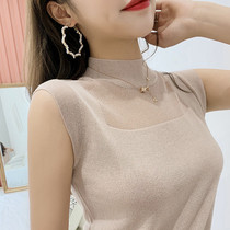 2019 spring summer large size T-shirt vest base shirt sleeveless ICE cotton knitted short top