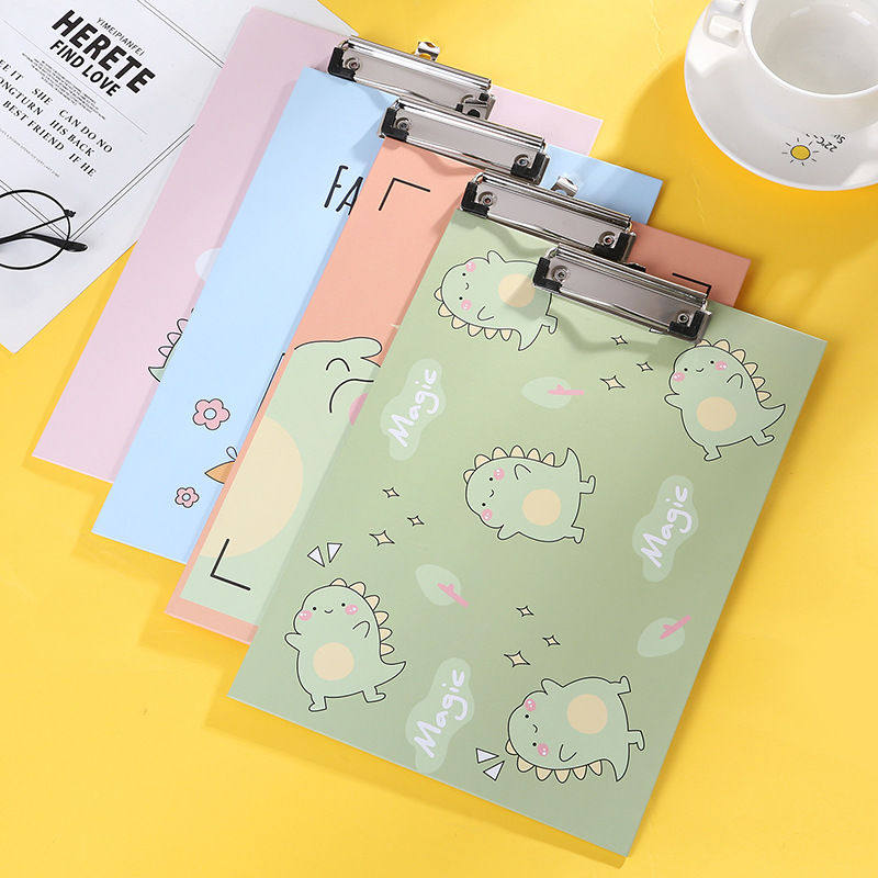 Cartoon A4 Small Freshener Plate Clip Paper Wood File Plywood Large Sign Writing Pad Clip Information Clip Office Stationery