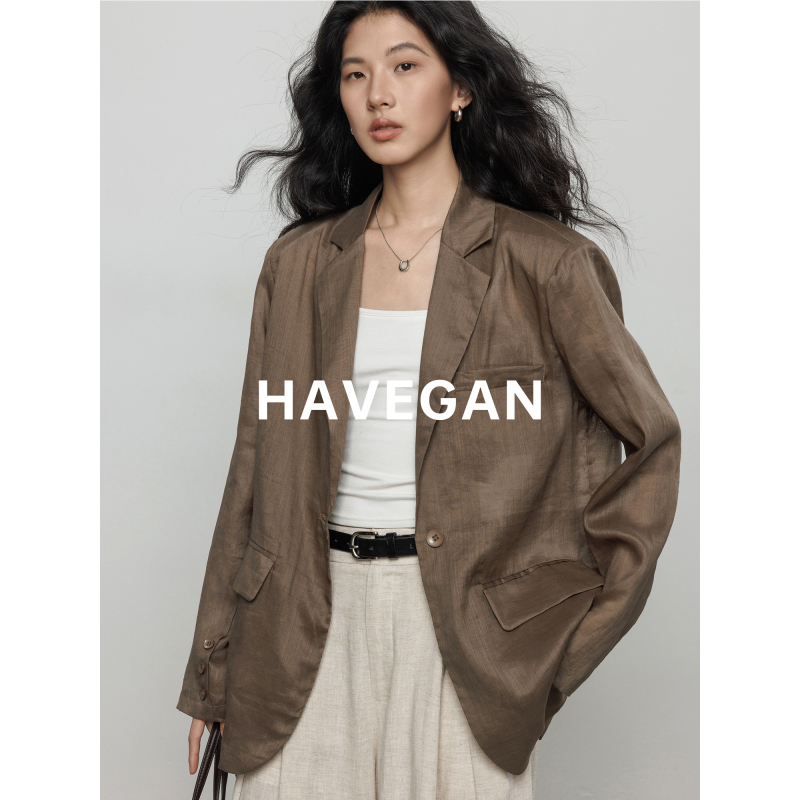 Havegan/Summer 100% Ramie Sun-Protective Blazer for Women with a Stylish Design and Premium Feel