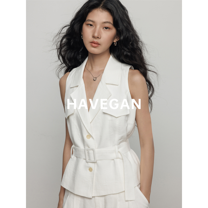 Havegan/Summer Workwear Design Sleeveless Vest for Women Tencel Ramie Old Money Casual Top Havegan/Summer Workwear Design Sleeveless Vest for Women Tencel Ramie Old Money Casual Top