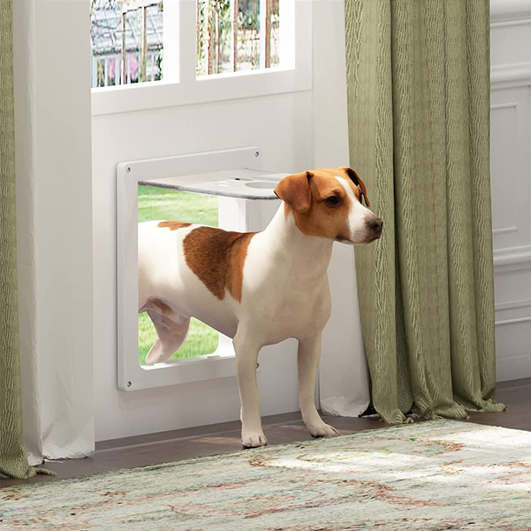 Thickened Dog Door Frame, Large Dog Door, Pet Door, Plastic Door, Suitable for Border Collies, Golden Retrievers, and Other Dogs of All Sizes, Allows Free Entry and Exit, Wall-Mounted