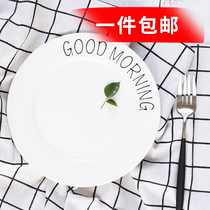 Ceramic bowl fork spoon plate breakfast plate Net Red live food nail art photo shooting background photography props