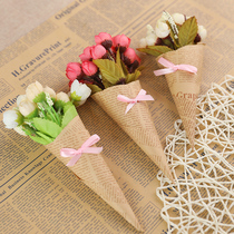 Mini Rose Artisanal Newspaper Flowers 1 Peony Floral Paper Cylinder Swing Piece Ornament Photography Background Photo Shoot Props