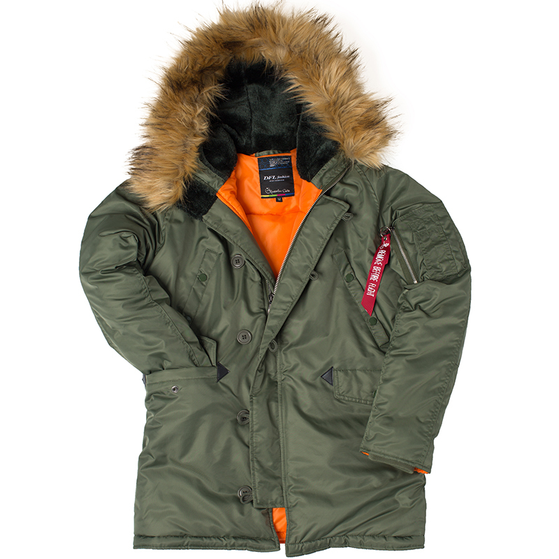 2025 Slim Fit N3B Air Force Pilot Cotton Jacket Men's Winter Hooded Thickened Mid-Length Trendy Brand Coat