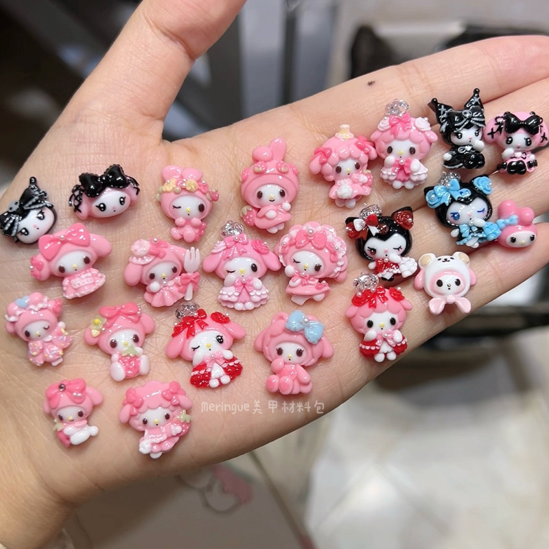 Sanrio Melody Kuromi Nail Art Accessories Handmade