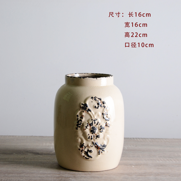 Bình hoa phong cách Địa Trung Hải retro hoa khô bình hoa chậu hoa nhà hiện đại hoa mềm - Vase / Bồn hoa & Kệ chậu trồng lan kiếm