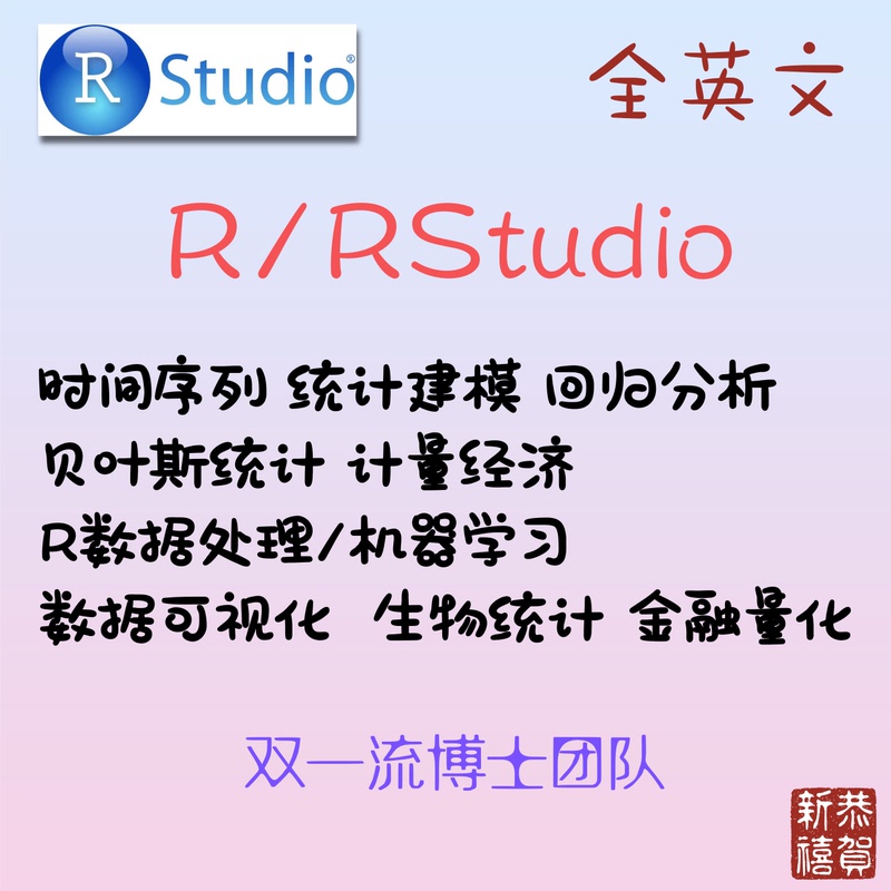 R Language Programming, Data Analysis, Rstudio Statistics, Python Financial Econometrics, R Programming with Video Guidance Available