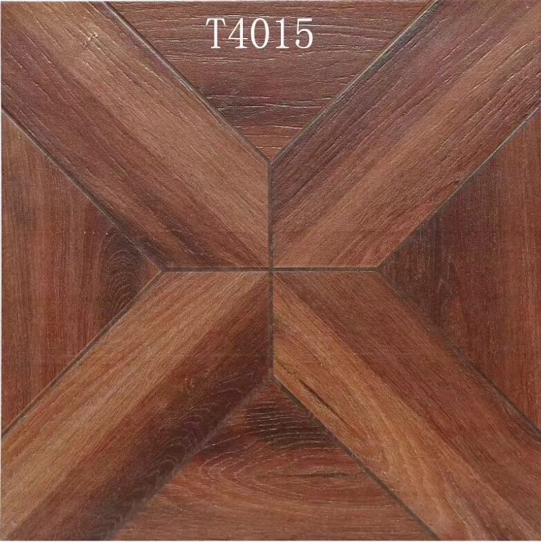 Non-slip floor tiles wood grain bricks 40 square flower pieces hotel fashion restaurant floor tiles kitchen bathroom floor