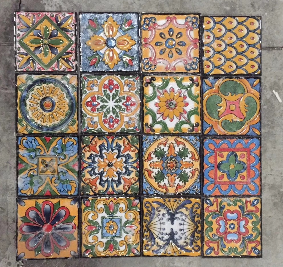 Spot Xin Obo ceramics 10*10CM tile bathroom flower piece wave line small corner flower