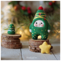 Wool felt poke poke music Christmas Tree material pack Handmade diy gift gift car pendant keychain jewelry