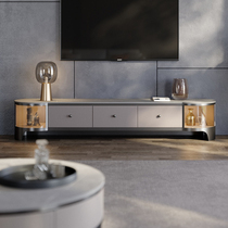Light luxury marble TV cabinet coffee table combination living room glass Post-modern simple master bedroom Italian rock board TV cabinet