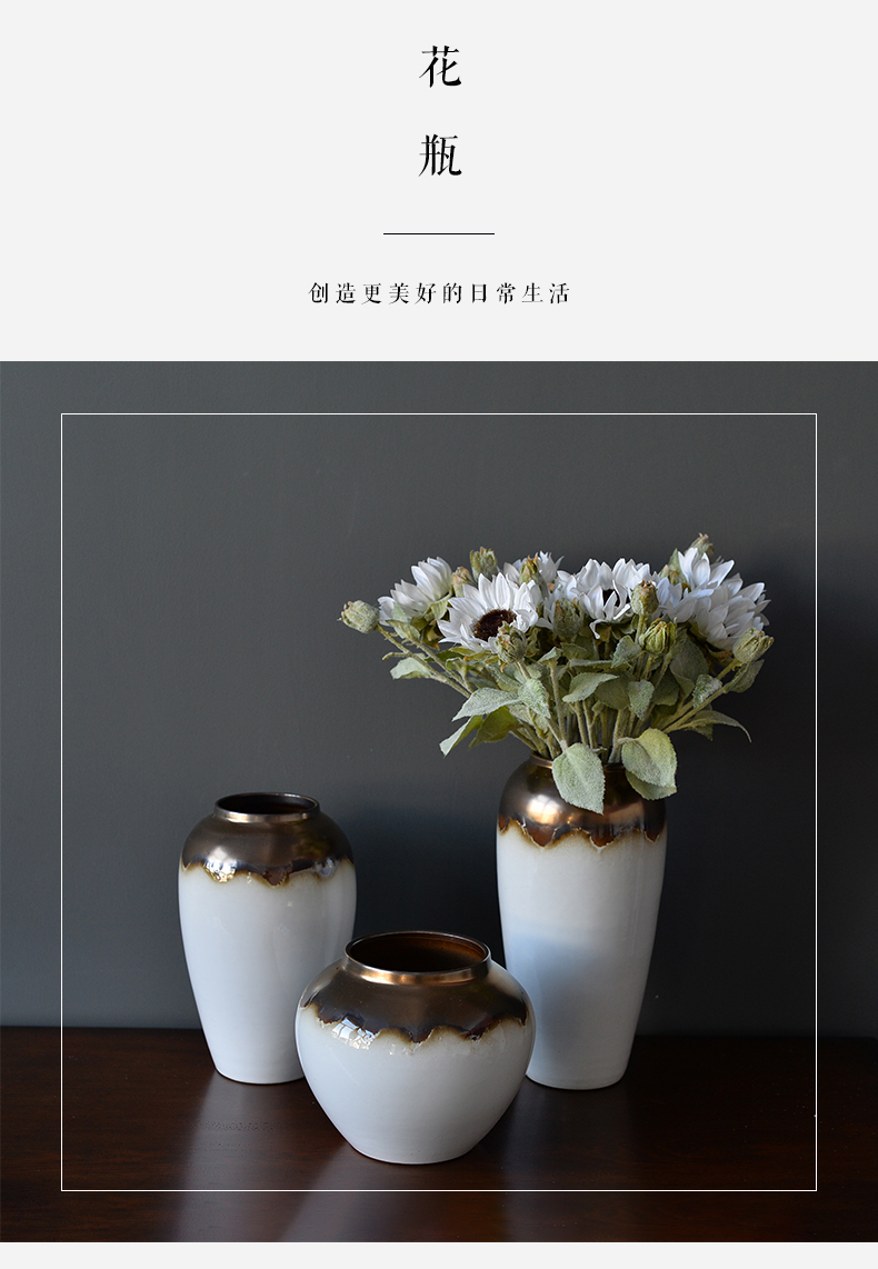 Mesa of jingdezhen ceramic vase light up phnom penh sitting room key-2 luxury white flower arrangement furnishing articles dried flowers European rural flower pot