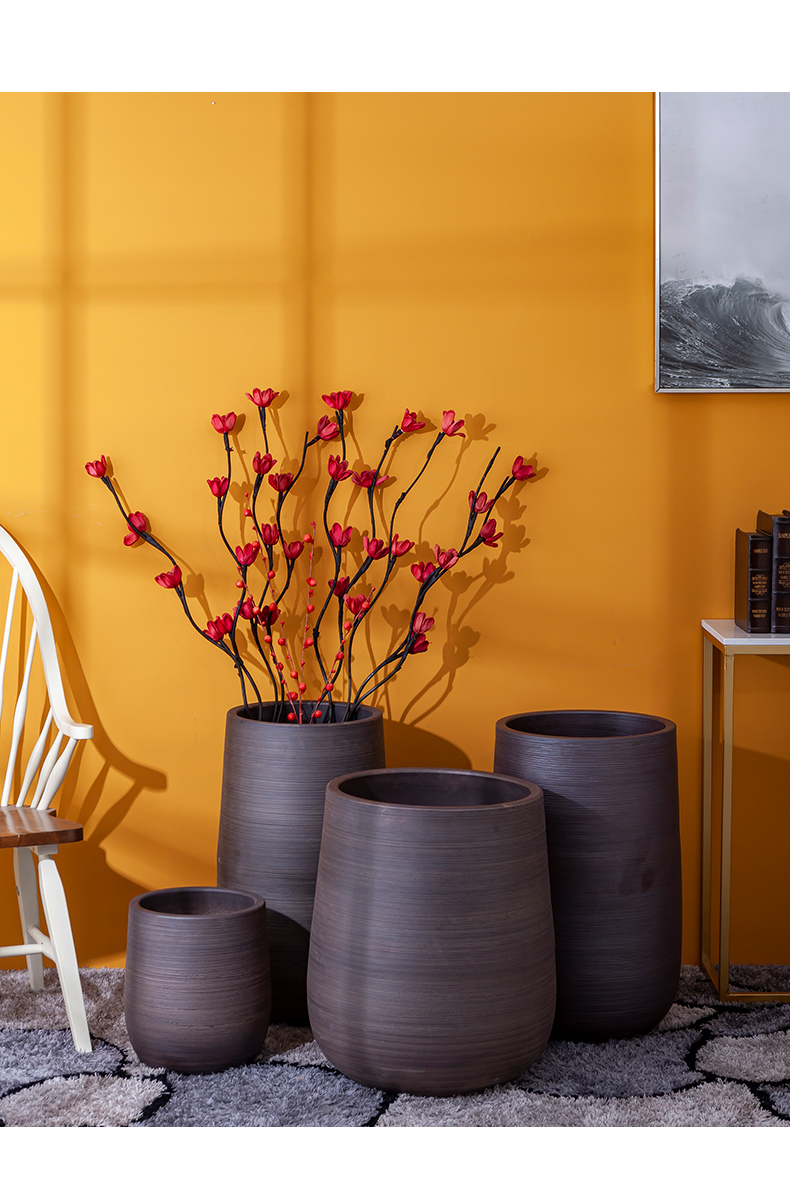 Ceramic vase dried flowers flower arrangement sitting room place, light simple retro nostalgia new European key-2 luxury flowers, home decoration