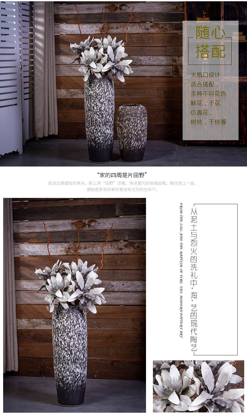 Jingdezhen ceramic vase of large sitting room place flower arrangement to restore ancient ways crude tank Nordic hotel club decoration decoration