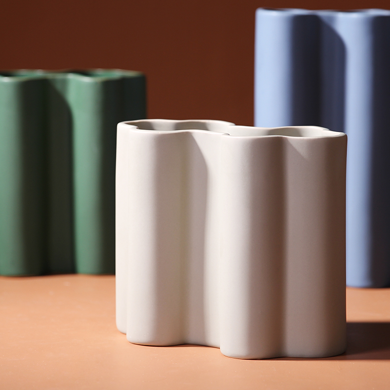 Nordic light ceramic vase mesa key-2 luxury morandi color I and contracted sitting room flower arranging place flowerpot table decoration