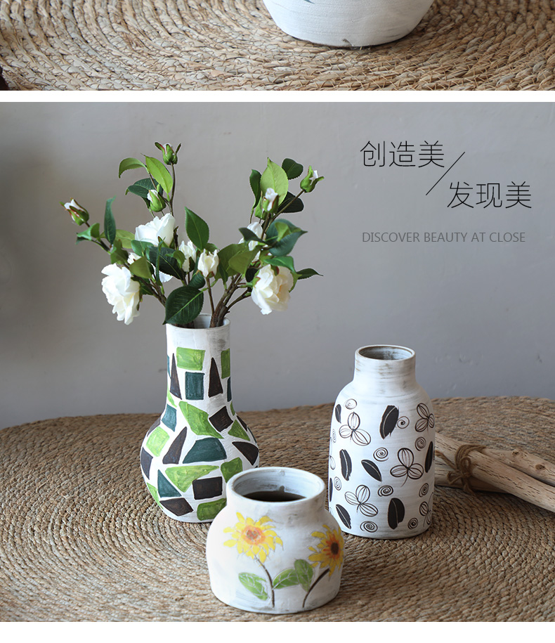 Restoring ancient ways, every crude TaoHua ware porcelain jingdezhen new Chinese style wedding happy character flower arranging dried flower vase furnishing articles ceramics