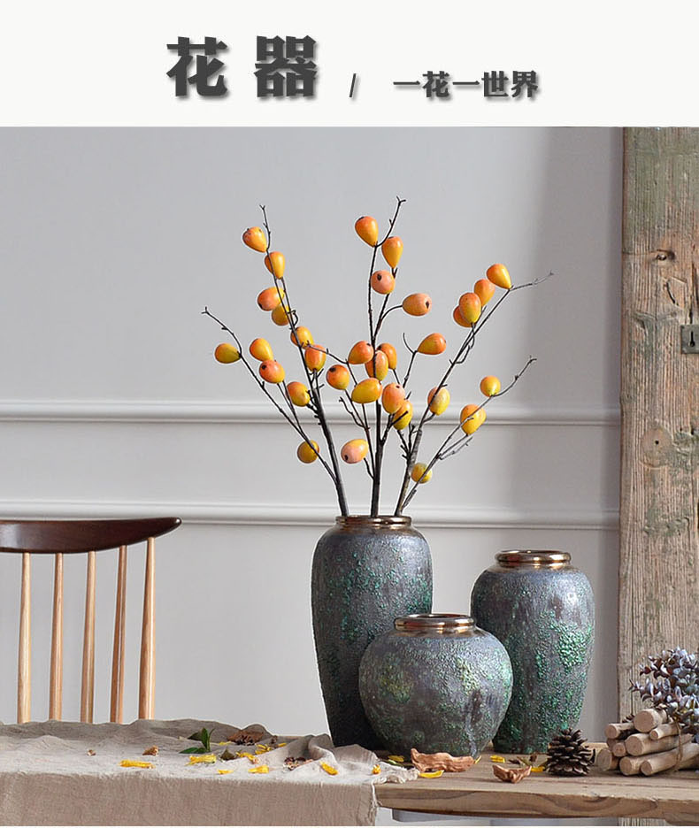 Light key-2 luxury retro ceramic vase of dried flowers flower arrangement of TV bar face sitting room place hotel club home decoration