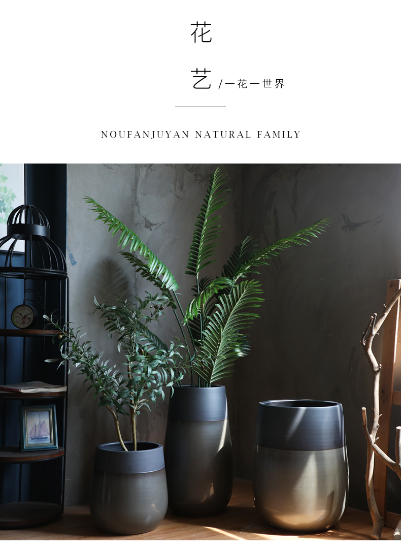 Jingdezhen Nordic ceramic vases, contracted and I sitting room flower POTS, large diameter between example furnishing articles decorative POTS