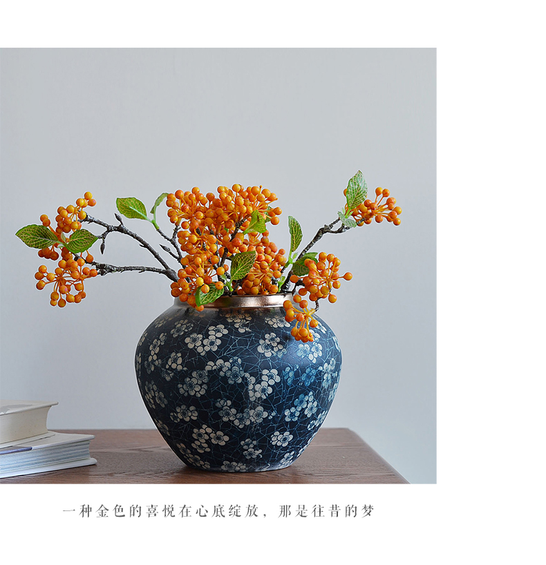 Jingdezhen ceramic vases, decorative pattern flower arranging furnishing articles contracted sitting room creative pastoral dried flower flower decoration decoration