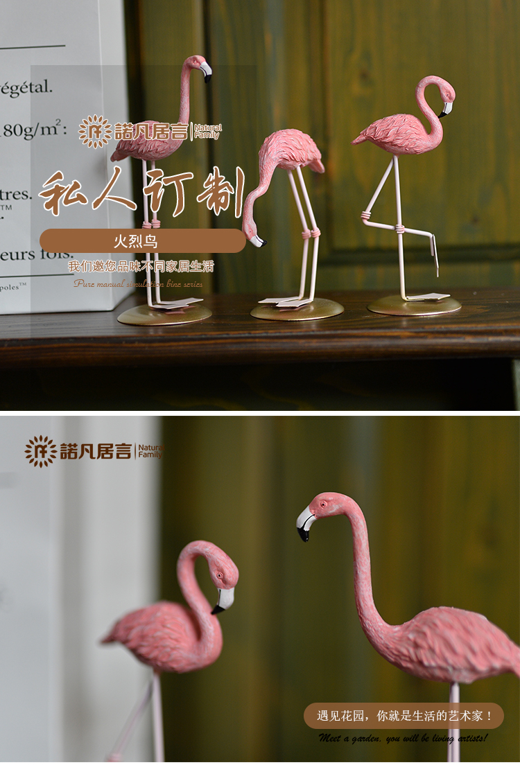 Creative ceramic small place hotel club Nordic I and contracted sitting room decoration flamingos home decoration gifts