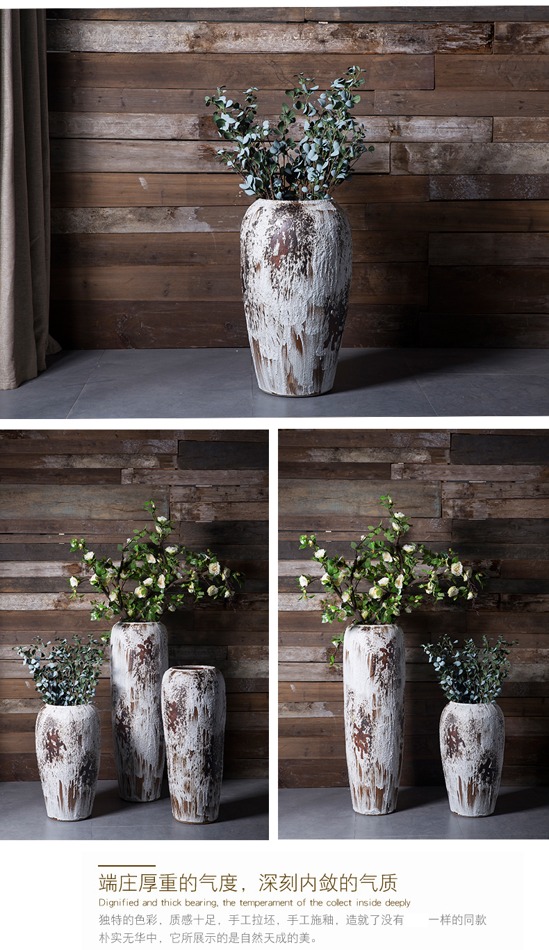 Jingdezhen do old vintage landing crude dry flower, flower implement some ceramic jar jar earthenware vase do old big flowerpot soft