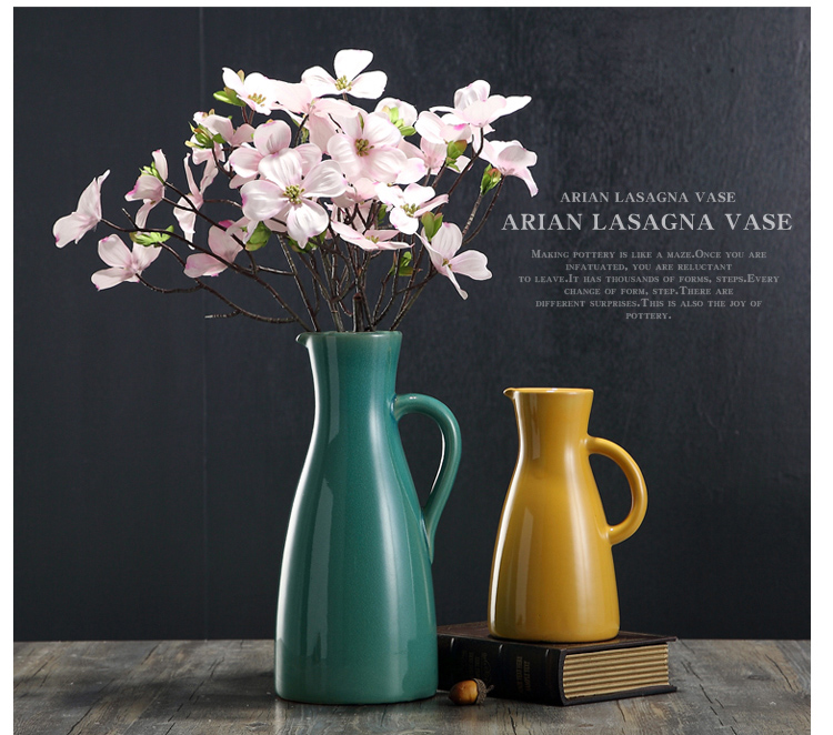 American ceramic vase mesa place sitting room hotel dry flower arranging flowers European creative fashion decoration decoration kettle