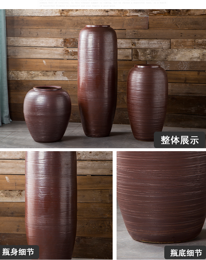 Jingdezhen ceramic vase big sitting room hotel villa furnishing articles be born flower POTS of new Chinese style decoration decoration