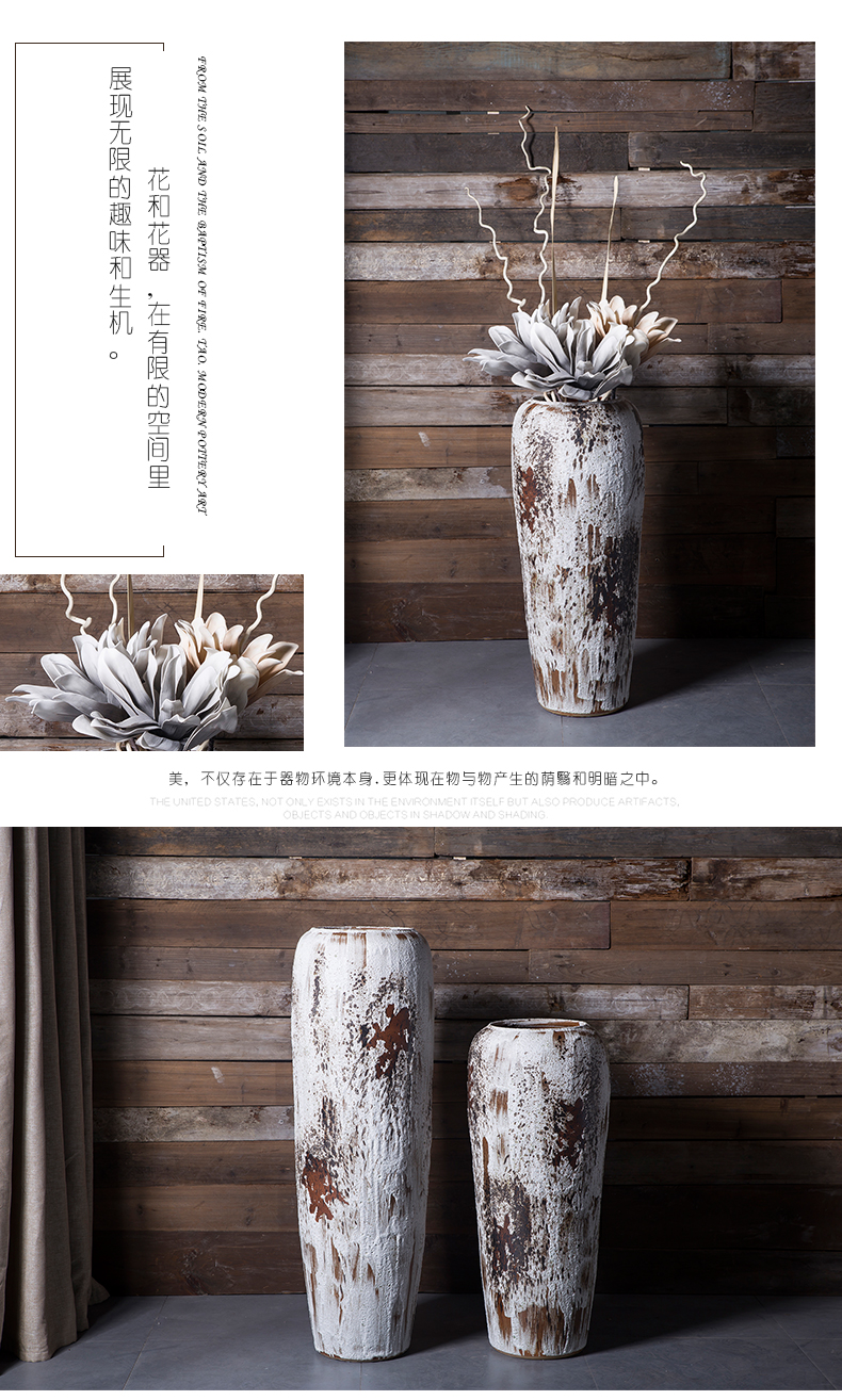 Jingdezhen do old vintage landing crude dry flower, flower implement some ceramic jar jar earthenware vase do old big flowerpot soft