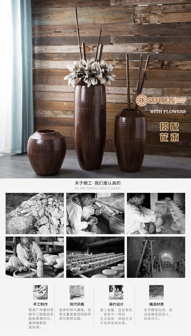 Jingdezhen ceramic vase to restore ancient ways for the old living room hotel villa clubhouse flower arranging landing place decoration decoration