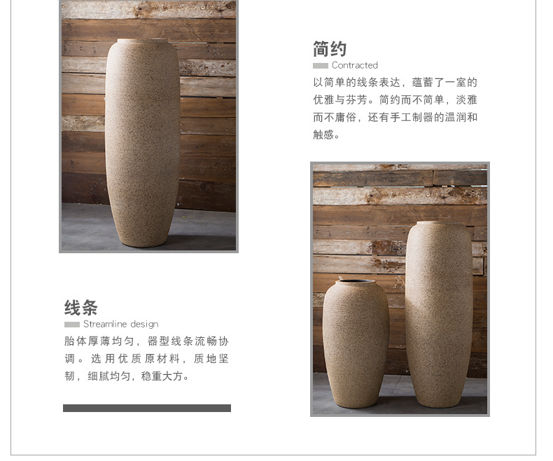 Large coarse pottery vases, ceramic hotel villa clubhouse sitting room ground flower arranging furnishing articles contracted fashion decoration decoration