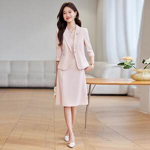 Three-Quarter Sleeve Blazer for Women 2026 New Spring and Summer High-End Elegant Goddess Style Professional Dress Suit Skirt