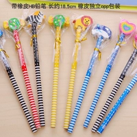 Мультяшный ластик, карандаш