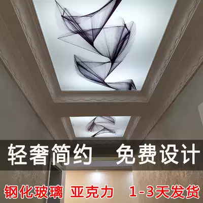 Acrylic ceiling ceiling decoration light luxury art glass corridor eight seasons aisle suspension ceiling shape suspension ceiling light transmission panel