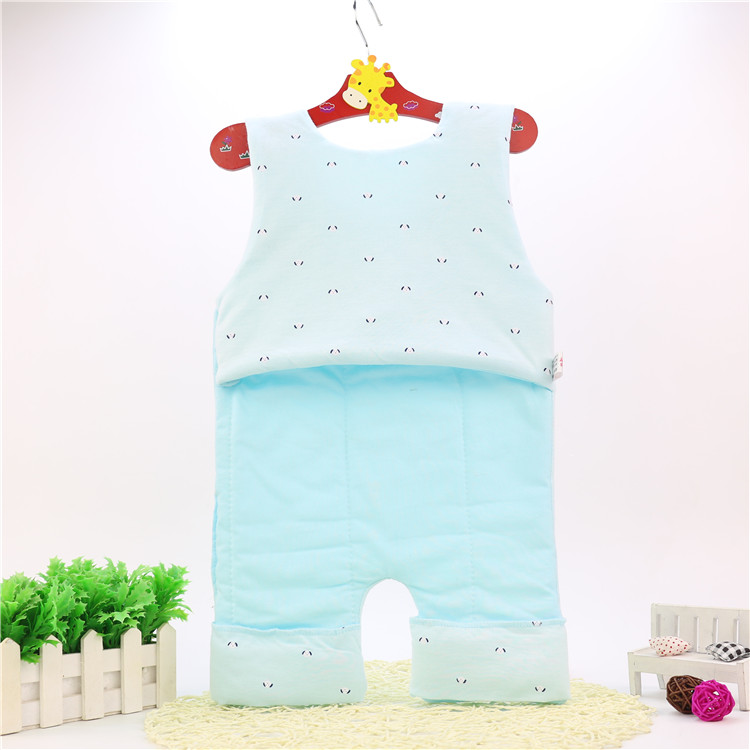 Bộ đồ liền thân cho bé bằng vải bông nửa mũi tạp dề romper xuân hè thu đông để tăng chất chống bông được bảo vệ quần áo ngủ bụng áo trẻ em