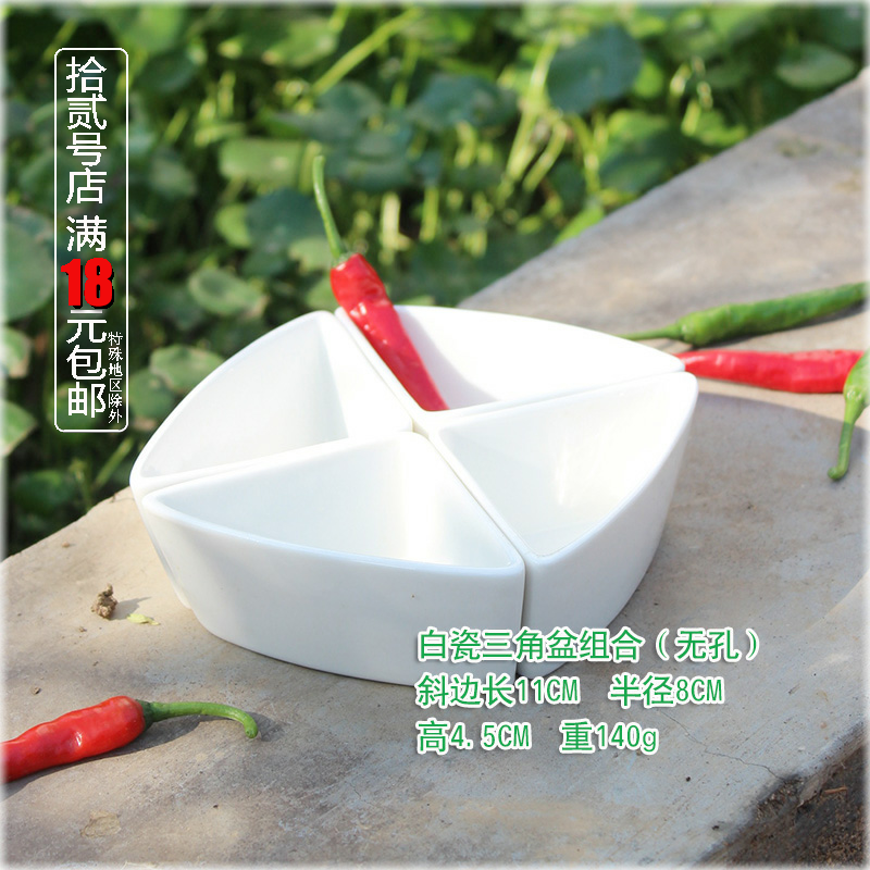 Simple white creative mini succulent flowerpots with ceramic tabletops and large square zakka potted flowerpots in various styles