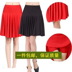 Square dance skirt summer ຂະຫນາດຂະຫນາດໃຫຍ່ແອວສູງ swing ກວ້າງ skirt pleated skirt ສັ້ນ