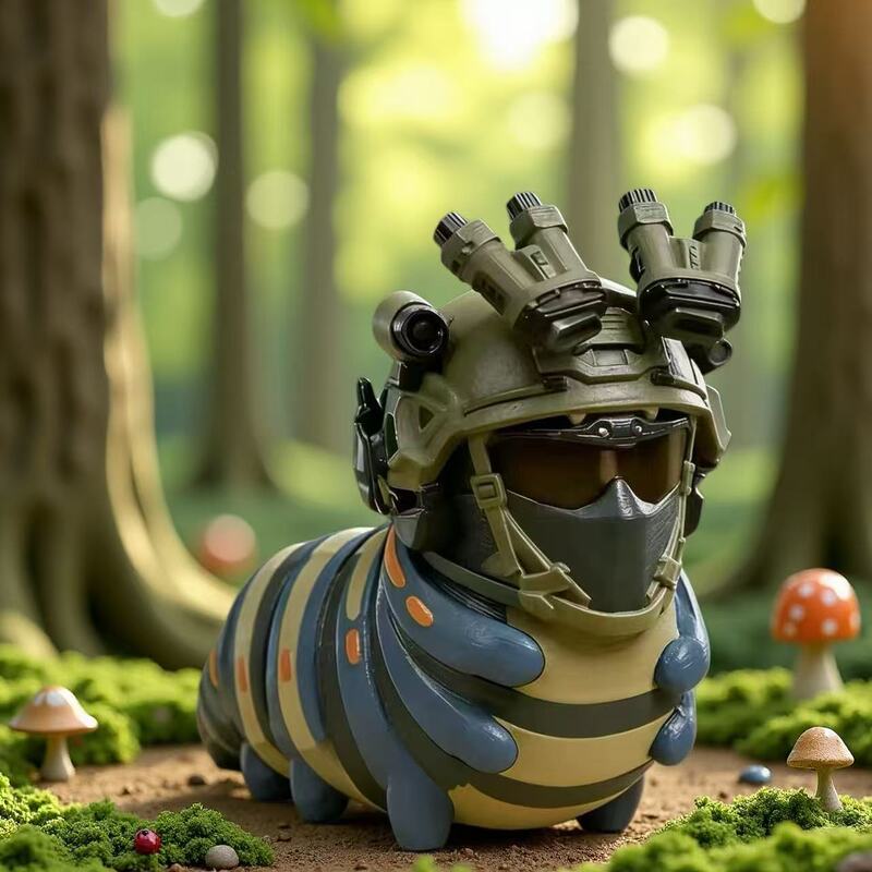 Delta Force Caterpillar Figure Tactical Helmet Caterpillar Game Peripheral Creative Ornament Collectible Gift