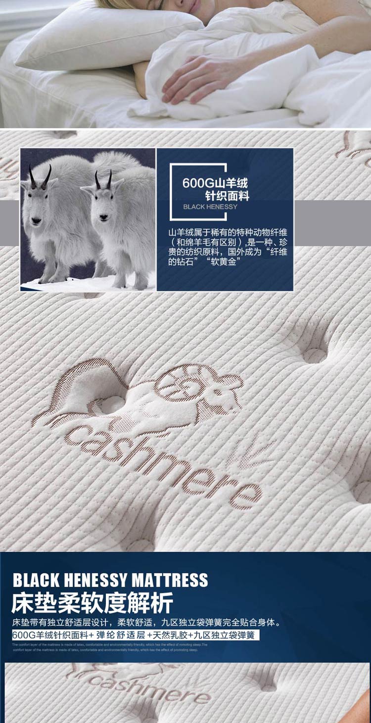 Nệm cao su đen nhập khẩu Hennessy Simmons mat 1.5 1.8 m nệm lò xo có thể được tùy chỉnh - Nệm nệm em bé