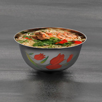 Shunfa household food grade 304 stainless steel bowl double anti-hot anti-drop childrens small Bowl baby rice bowl iron single