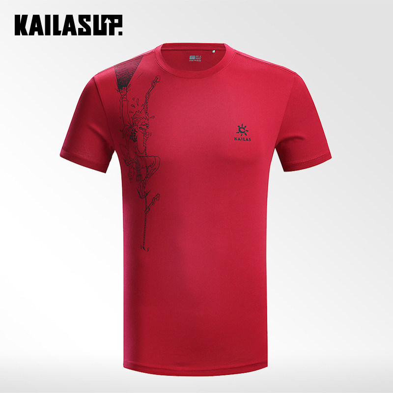 Kerlerstone Casual T-Shirt Male Outdoor Sports Climbing Rock Series Pattern Breathable Cotton Short Sleeve T-shirt KG710555