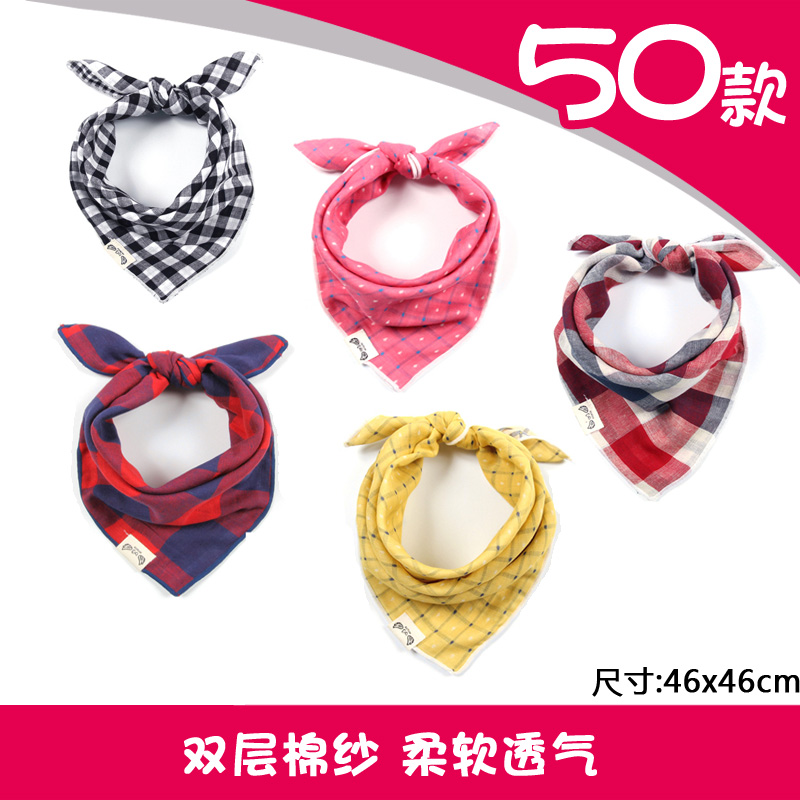 Han Baby Baby's Triangle Towel Scarf Scarf Hanghandkerchief Pure Cotton Cotton Double-sided Plate