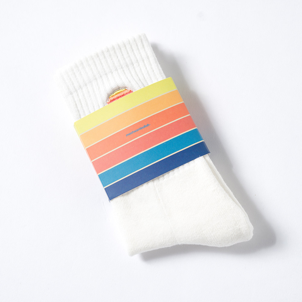MOSTWANTEDLAB male and female couples hip-hop tide brand rainbow embroidery LOGO mid-tube stockings breathable sports socks